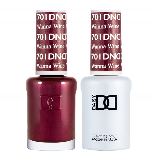 Gel y laca DND n.° 701 Wanna Wine – 14 ml (0,5 fl oz) UV/LED Soak Off