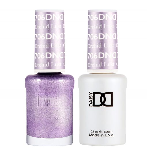 Gel y laca DND n.° 706 Orchid Lust – 14 ml (0,5 fl oz) UV/LED Soak Off