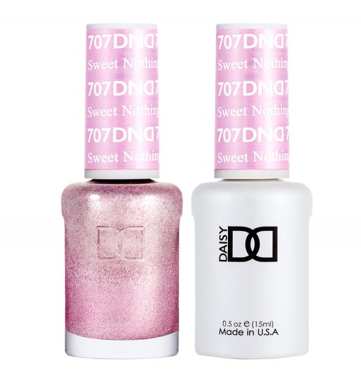 Gel y laca DND n.° 707 Sweet Nothing – 14 ml (0,5 fl oz) UV/LED para remojar
