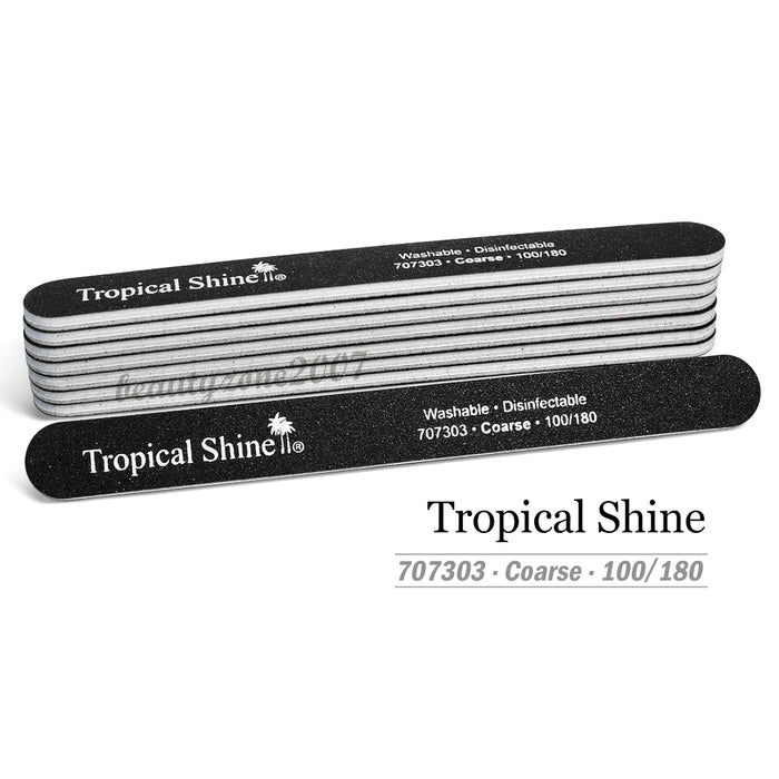2 Pcs Tropical Shine Nail File 100/180 #707303 - Coarse/Medium