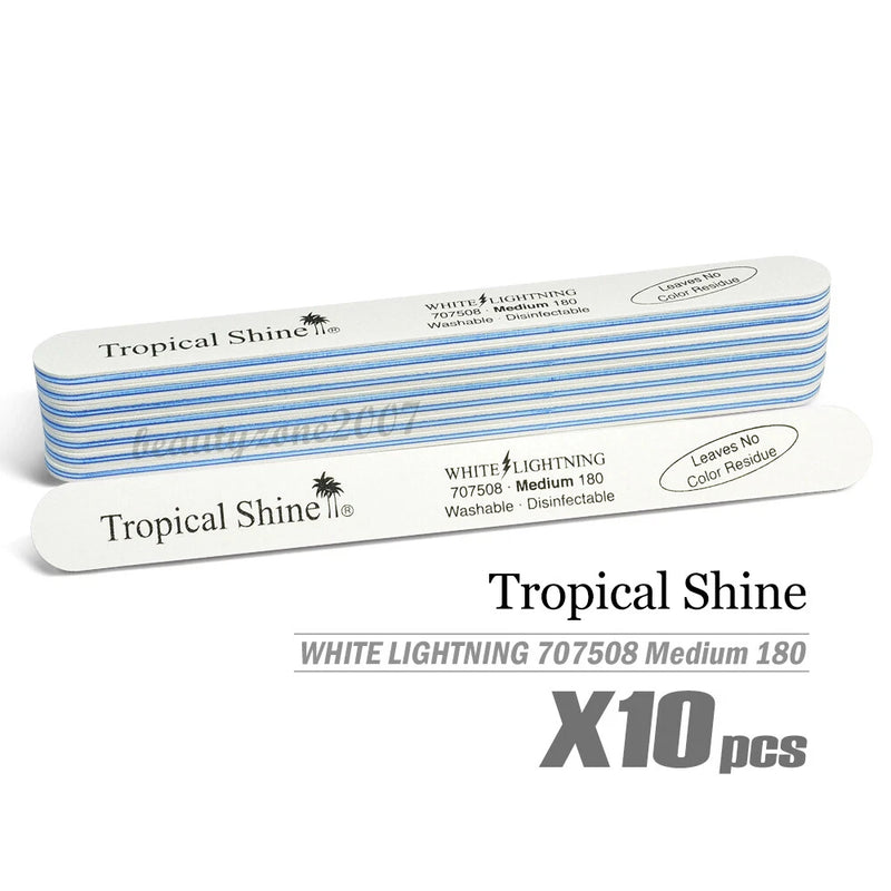Tropical Shine - White Lightning Nail File 180/180 #707508 (10 Pc)