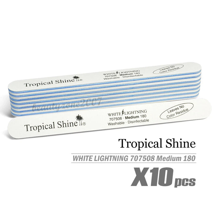 Tropical Shine - White Lightning Nail File 180/180 #707508 (10 Pc)