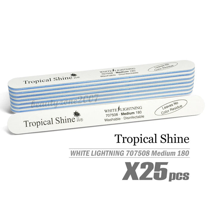 Tropical Shine - White Lightning Nail File 180/180 #707508 (25 Pc)