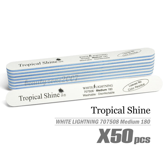 Tropical Shine - White Lightning Nail File 180/180 #707508 (50 Pc)