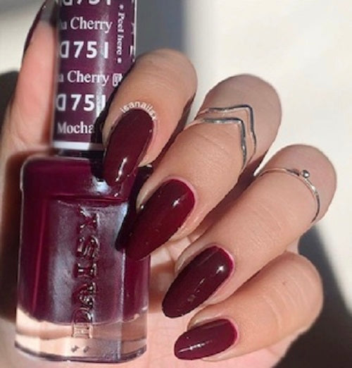 Gel y laca DND n.° 751 Cherry Mocha – 14 ml (0,5 fl oz) UV/LED Soak Off