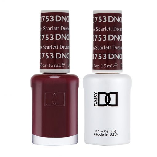 DND Gel & Lacquer #753 Scarlett Dreams – 0.5 fl oz UV/LED Soak Off