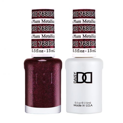 Gel y laca DND n.° 768 Metallica Plum – 14 ml (0,5 fl oz) UV/LED Soak Off