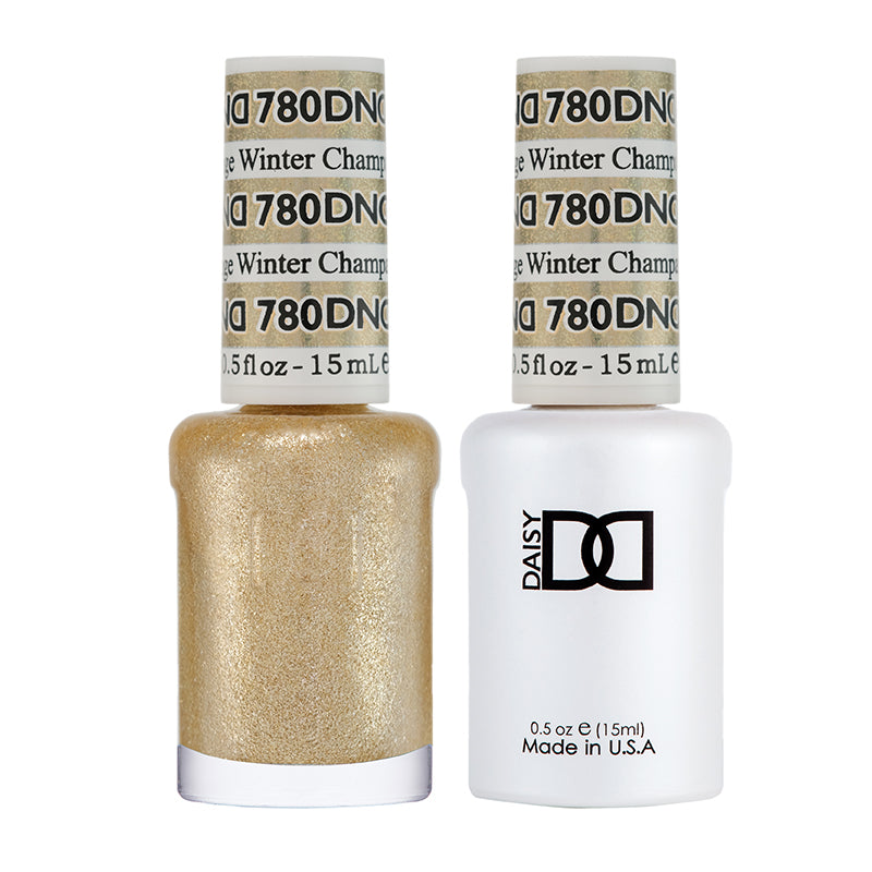 Esmalte en gel y laca DND n.° 780 Champagne Winter – 14 ml (0,5 fl oz) con sistema de remoción UV/LED
