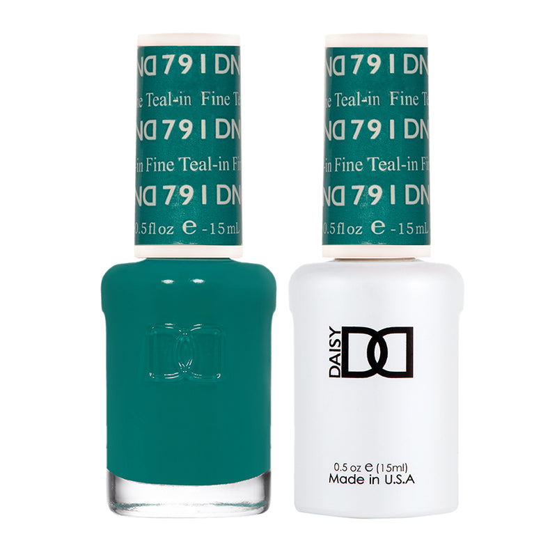 Gel y laca DND n.° 791 Verde azulado fino – 14 ml (0,5 fl oz) UV/LED Removible