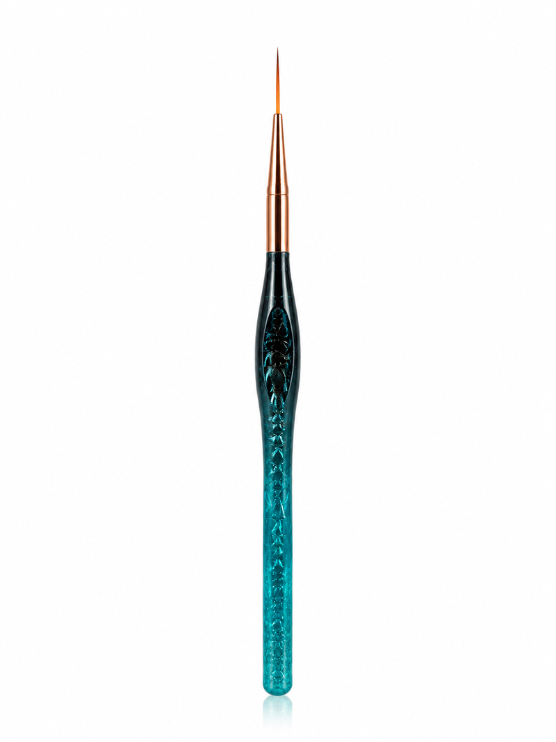 3PCS Blue Glitter Nail Art Liner Brush Set Nylon Detail Striping UV Gel 80004