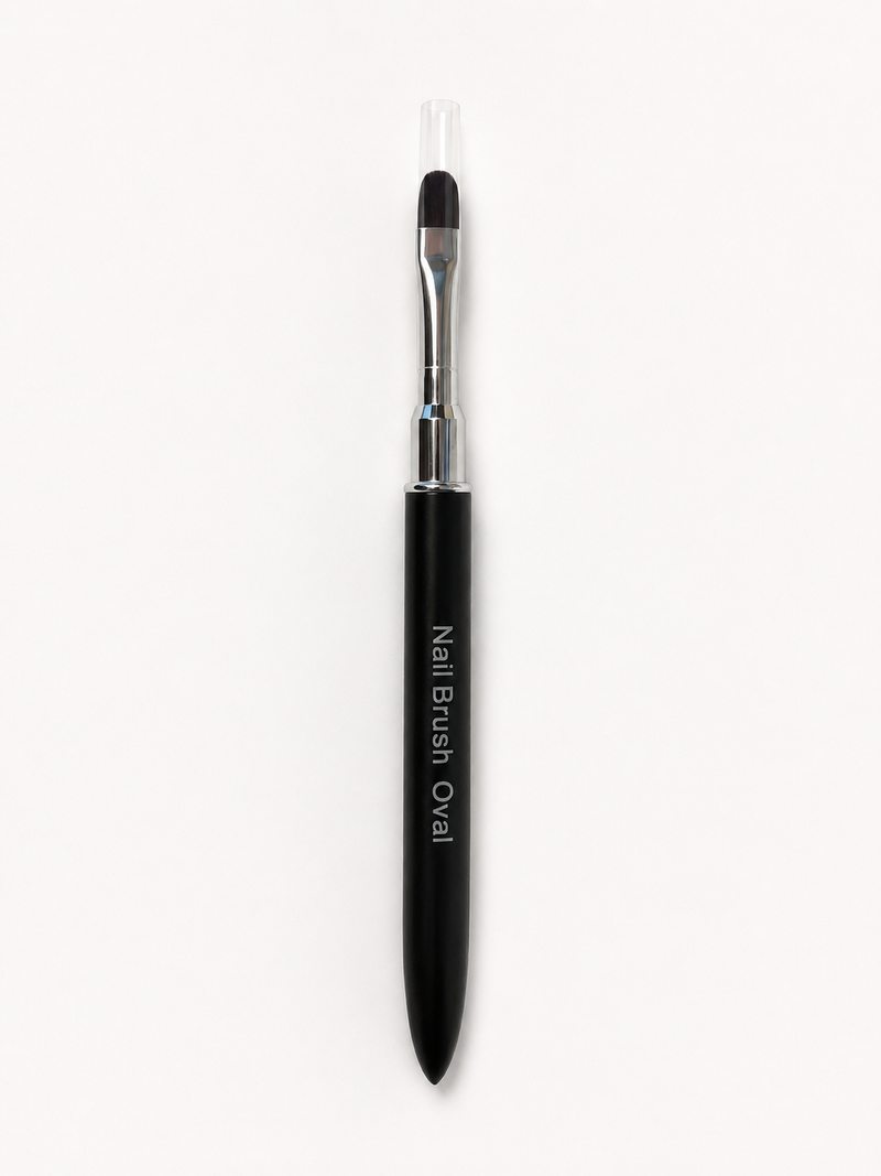 Nylon Gel Nail Brush Oval #6 80008 Black Sandalwood Handle