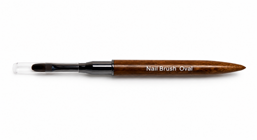 Professional Gel Nail Brush Oval #6 80008 Brown Sandalwood Handle professional oval gel nail brush image 2