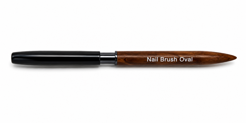 Nylon Gel Nail Brush Oval #6 80008 Brown Sandalwood Handle
