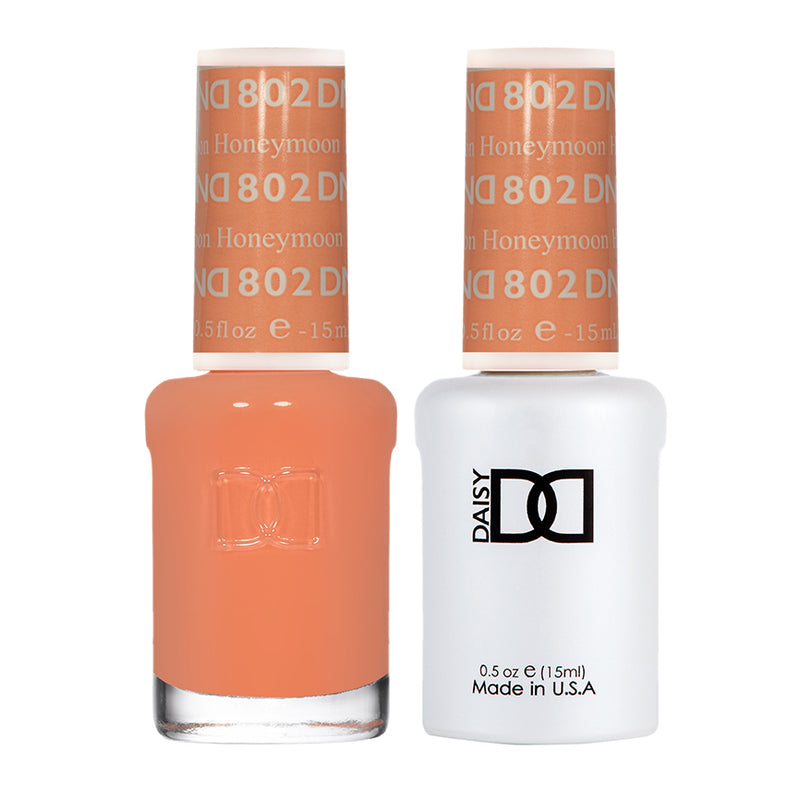 Gel y laca DND n.° 802 Luna de miel – 14 ml (0,5 fl oz) UV/LED para remojar