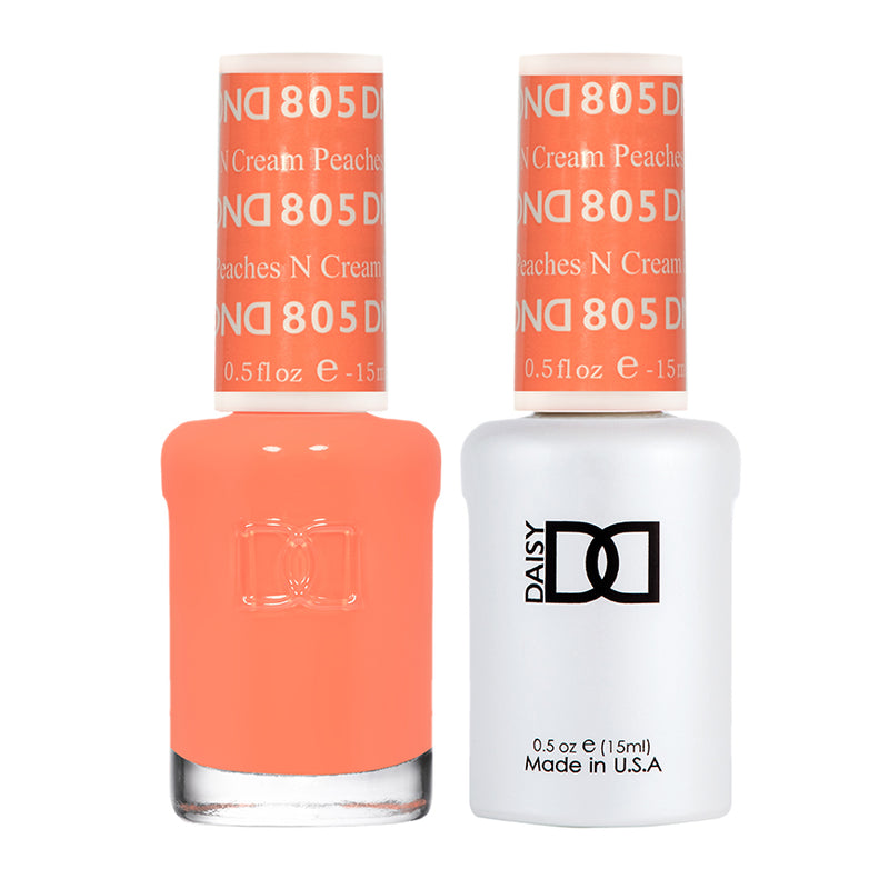 Esmalte en gel y laca DND n.° 805 Melocotones y crema – 14 ml (0,5 fl oz) UV/LED, fácil de retirar