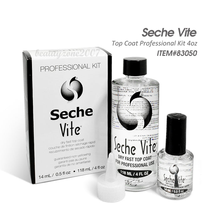 Seche Vite Dry Fast Top Coat Professional Kit 4oz + 0.5oz Set