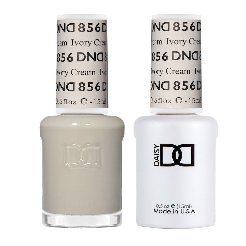 Gel y laca DND n.° 856 color crema marfil – 14 ml (0,5 fl oz) UV/LED Soak Off