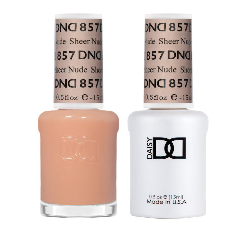 Gel y laca DND n.° 857 Nude transparente – 14 ml (0,5 fl oz) UV/LED Soak Off