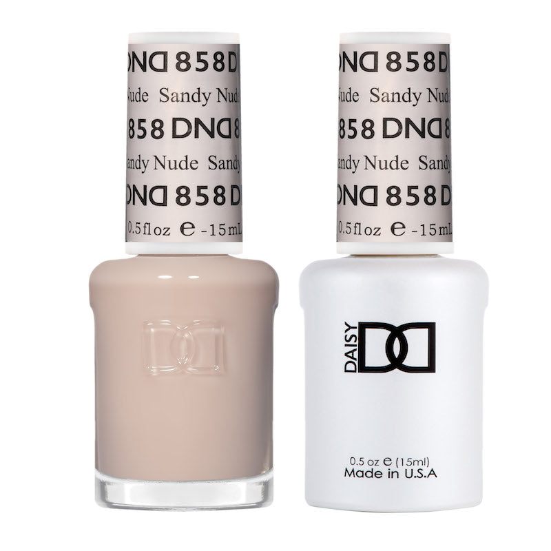 DND Gel & Lacquer #858 Sandy Nude – 0.5 fl oz UV/LED Soak Off