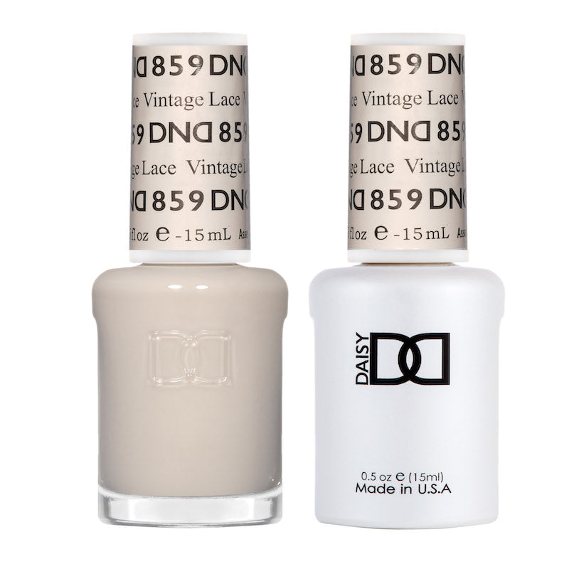 Gel y laca DND n.° 859 Encaje Vintage – 14 ml (0,5 fl oz) UV/LED Removible