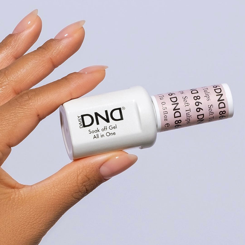 Gel y laca DND n.° 866 Tulipanes suaves – 14 ml (0,5 fl oz) UV/LED para remojar