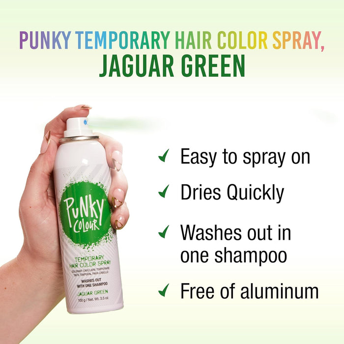 Punky Colour - Temporary Hair Color Spray - Jaguar Green 3.5oz