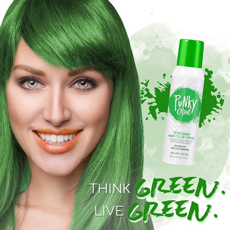 Punky Colour - Temporary Hair Color Spray - Jaguar Green 3.5 fl oz (2 Pack)