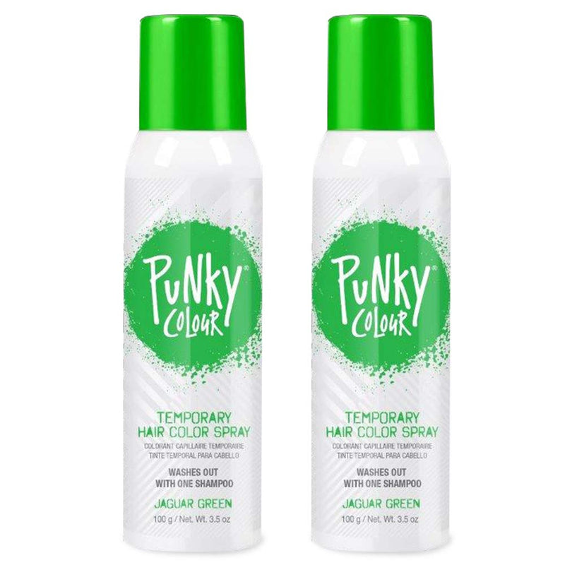 Punky Colour - Temporary Hair Color Spray - Jaguar Green 3.5 fl oz (2 Pack)
