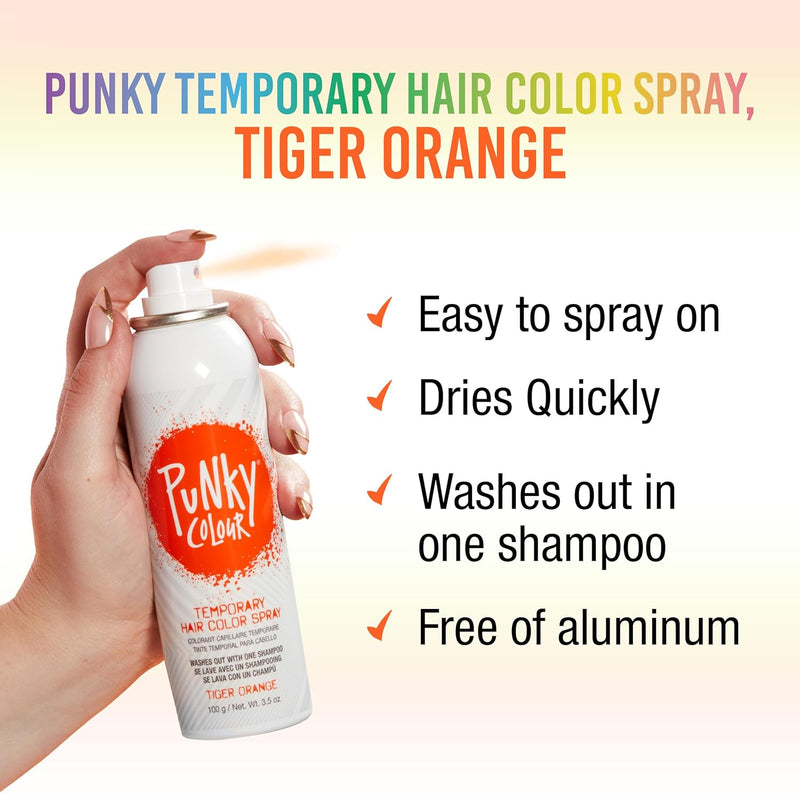 Punky Colour - Temporary Hair Color Spray - Tiger Orange 3.5 fl oz (2 Pack)
