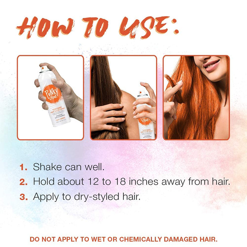 Punky Colour - Temporary Hair Color Spray - Tiger Orange 3.5 fl oz (2 Pack)