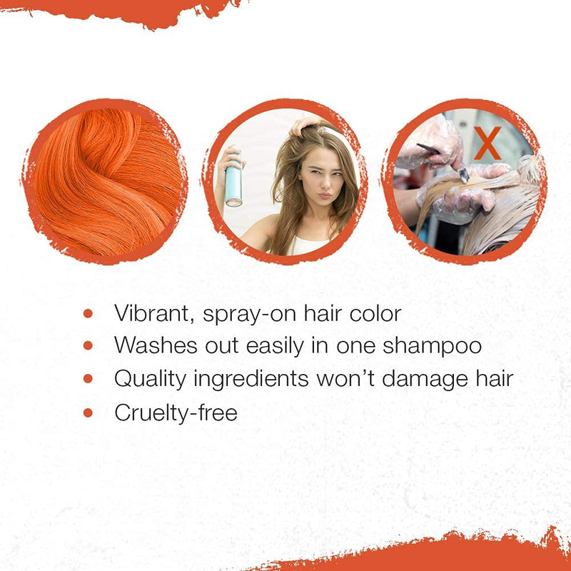 Punky Colour - Temporary Hair Color Spray - Tiger Orange 3.5 fl oz (2 Pack)