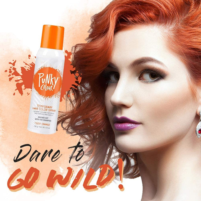 Punky Colour - Temporary Hair Color Spray - Tiger Orange 3.5 fl oz (2 Pack)