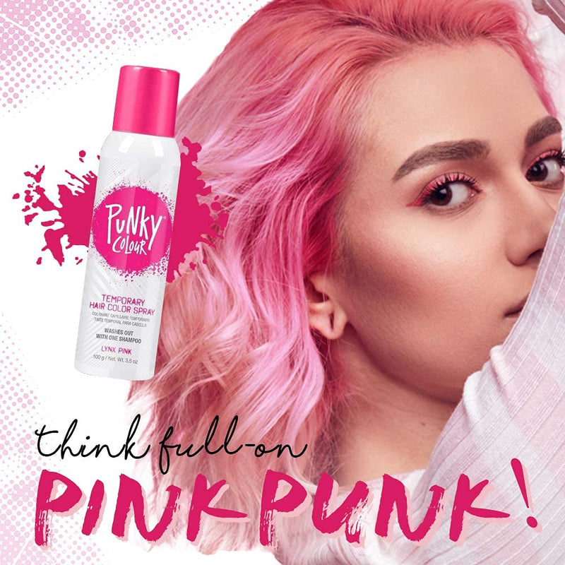 Punky Colour - Temporary Hair Color Spray - Lynx Pink 3.5 oz (2 Pack)