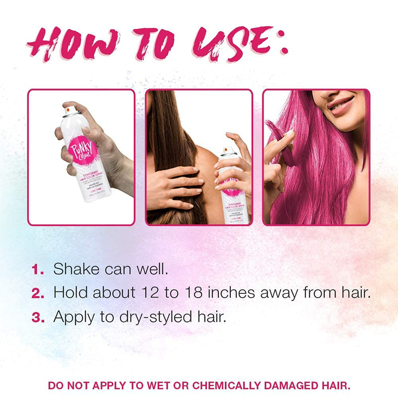 Punky Colour - Temporary Hair Color Spray - Lynx Pink 3.5 oz (2 Pack)