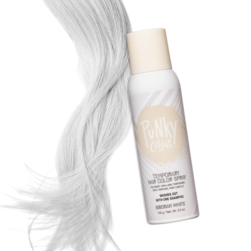 Punky Colour - Temporary Hair Color Spray - Siberian White 3.5 oz (2 Pack)