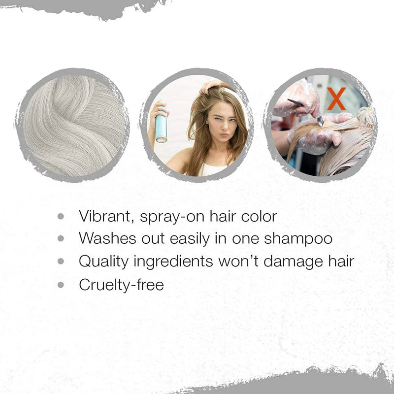 Punky Colour - Temporary Hair Color Spray - Siberian White 3.5 oz (2 Pack)