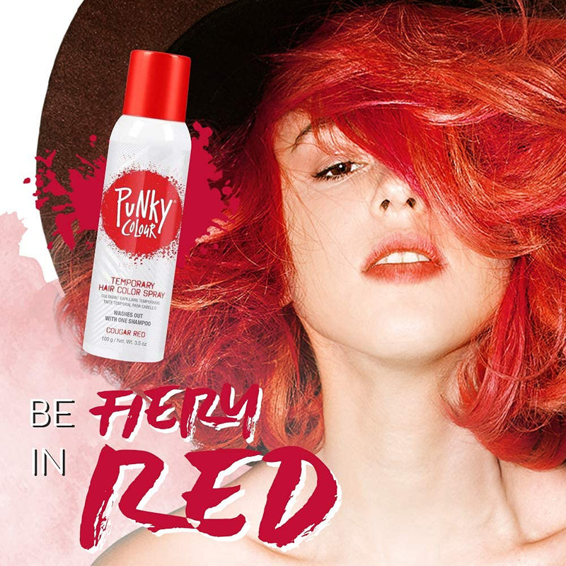Punky Colour - Temporary Hair Color Spray - Cougar Red 3.5 oz (2 Pack)