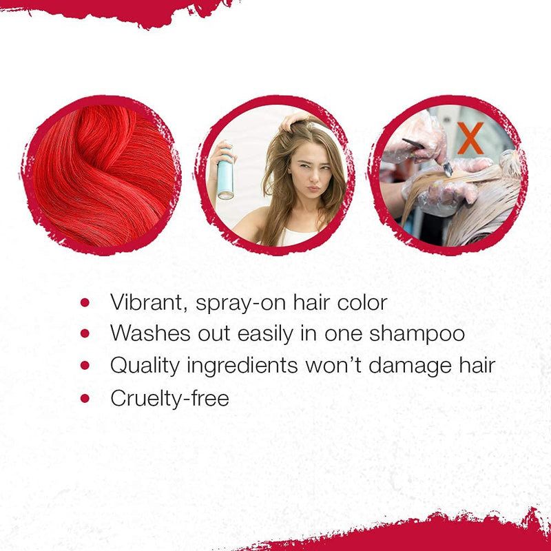 Punky Colour - Temporary Hair Color Spray - Cougar Red 3.5 oz (2 Pack)