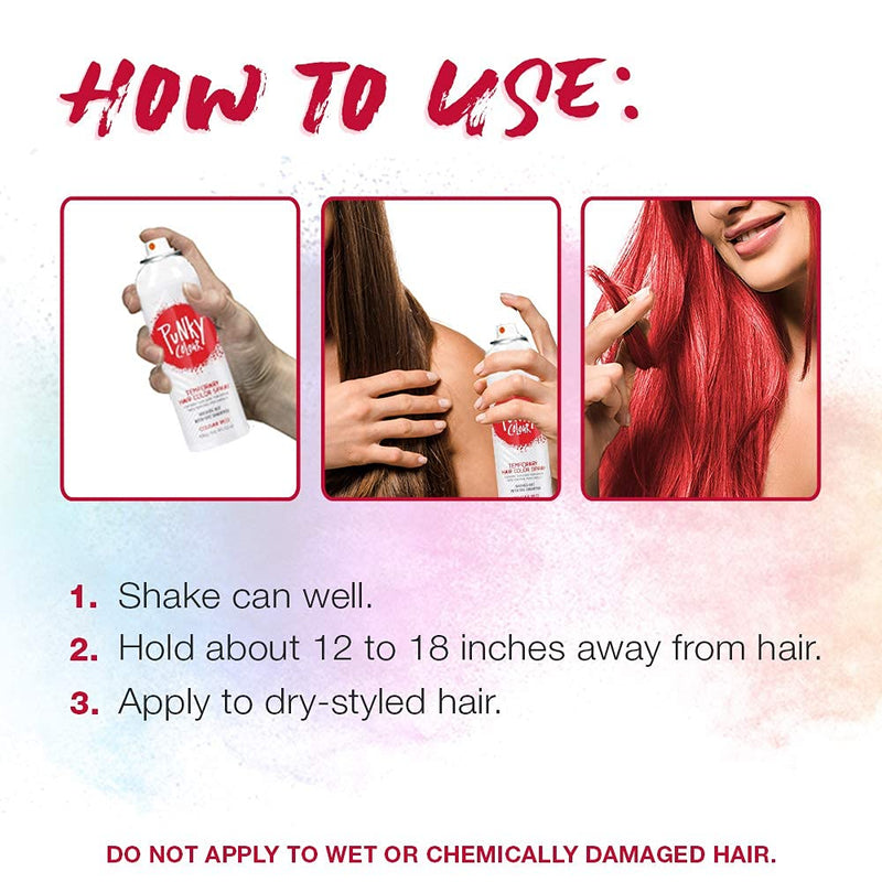 Punky Colour - Temporary Hair Color Spray - Cougar Red 3.5 oz (2 Pack)