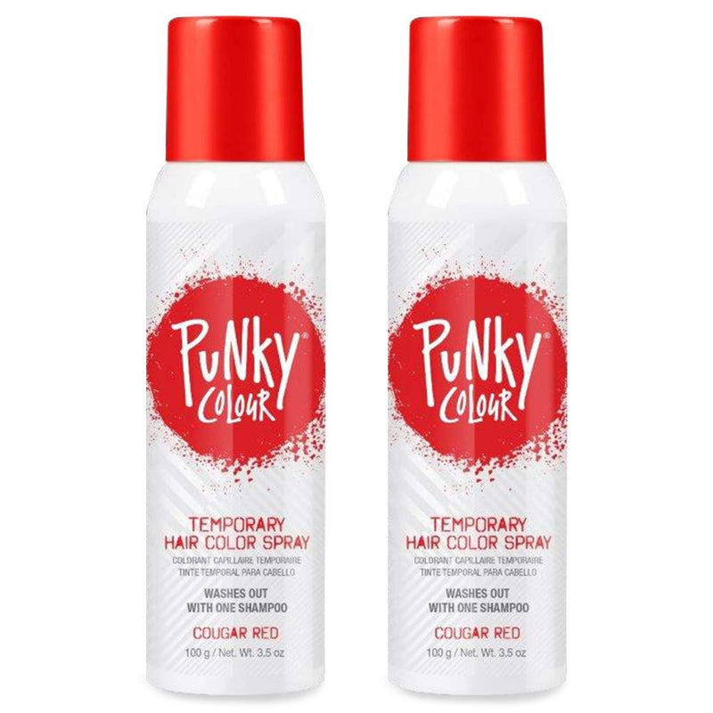 Punky Colour - Temporary Hair Color Spray - Cougar Red 3.5 oz (2 Pack)