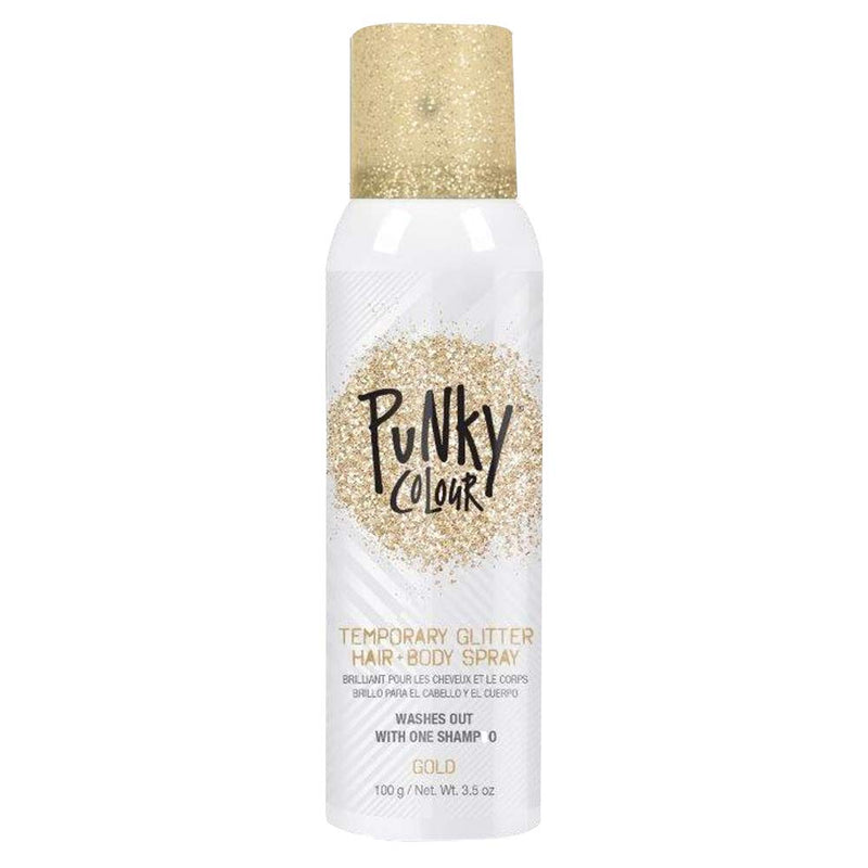 Punky Colour - Temporary Hair + Body Spray - Gold Glitter 3.5 fl oz (2 Pack)