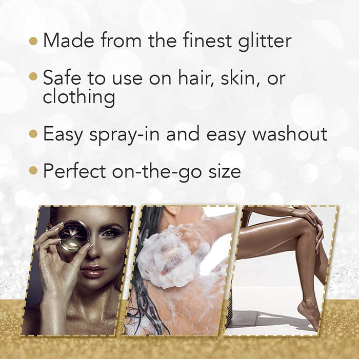 Punky Colour - Temporary Hair Highlight Spray - Gold Glitter 3.5oz (2 Pack)