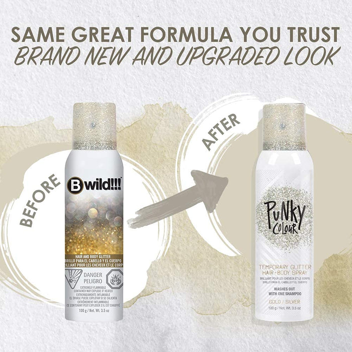 Punky Colour - Temporary Hair Highlight Spray - Gold/Silver 3.5oz
