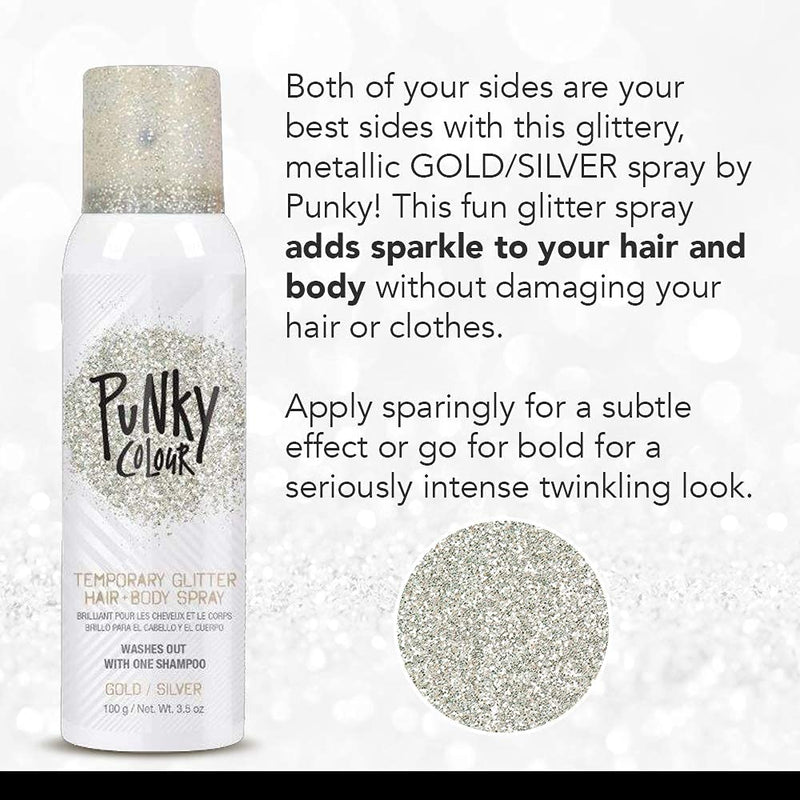 Punky Colour - Temporary Hair Highlight Spray - Gold/Silver 3.5oz