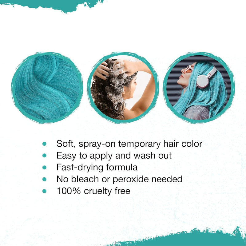 Punky Colour - Temporary Hair Color Spray - Perfectly Peacock 3.5 fl oz (2 Pack)