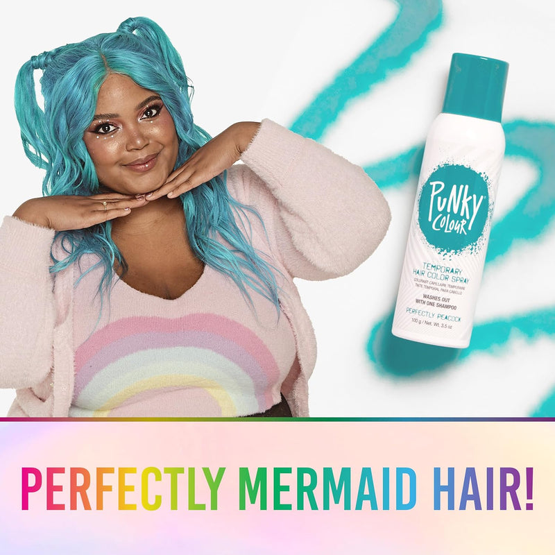 Punky Colour - Temporary Hair Color Spray - Perfectly Peacock 3.5 fl oz