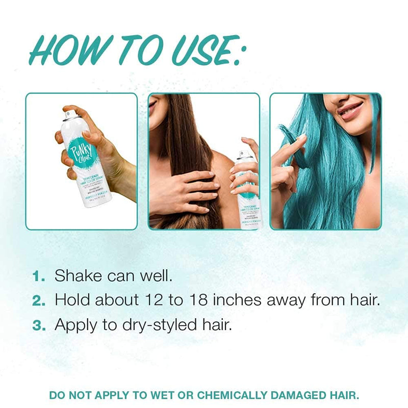 Punky Colour - Temporary Hair Color Spray - Perfectly Peacock 3.5 fl oz (2 Pack)