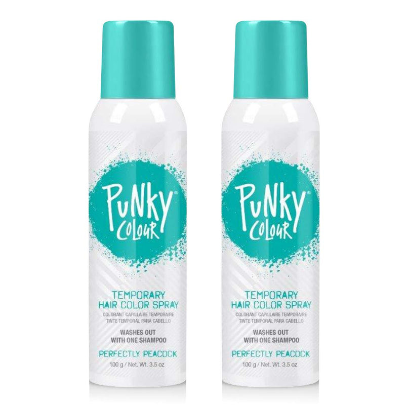 Punky Colour - Temporary Hair Color Spray - Perfectly Peacock 3.5 fl oz (2 Pack)