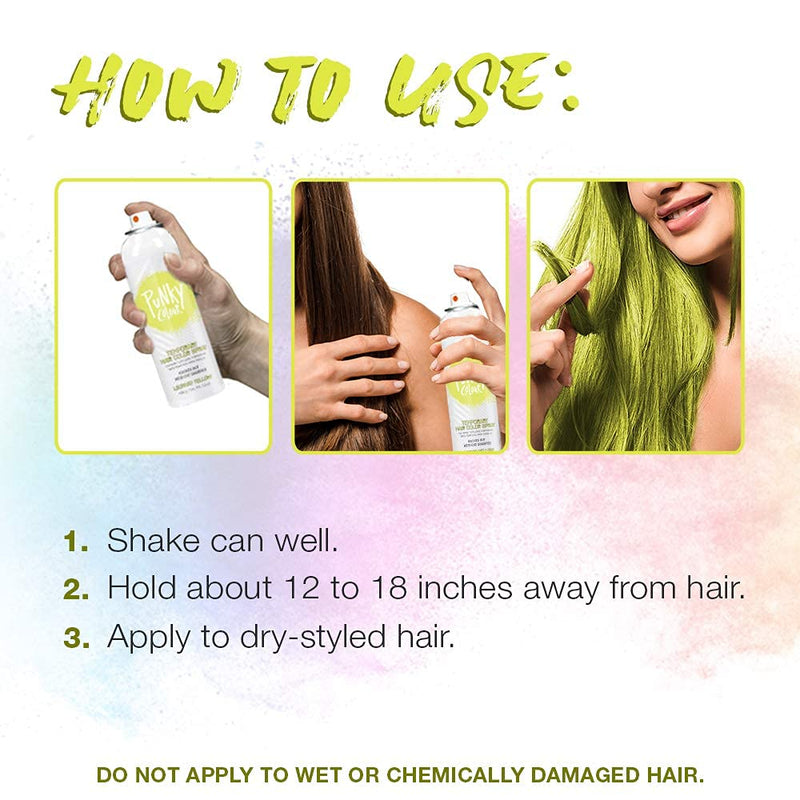 Punky Colour - Temporary Hair Color Spray - Leopard Yellow 3.5 oz (2 Pack)
