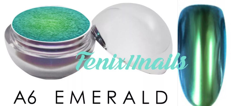 Aora Mirror Metal Chrome Powder A6 Emerald